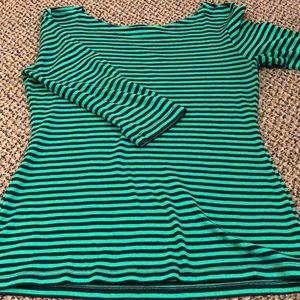 3/4 length striped scoop neck Banana Republic
